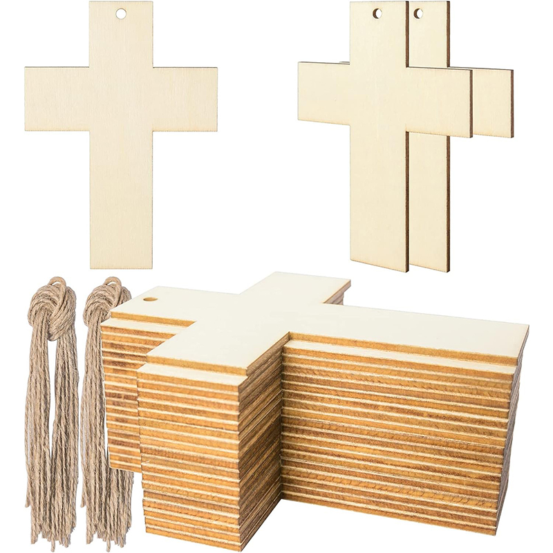 Woodworking Diy Projects - 20 Pieces Unfinished Wooden Cross Shape