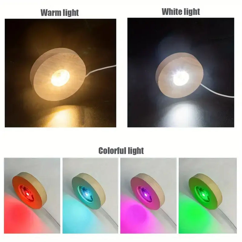 Wood Round LED Night Light Bas - đánh giá và giá Woodworking Resin