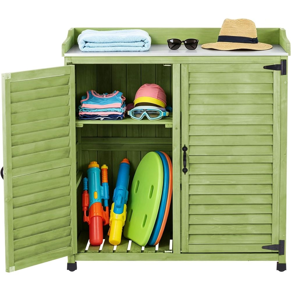 Outdoor Potting Bench with Met - đánh giá và giá Woodworking Workbench