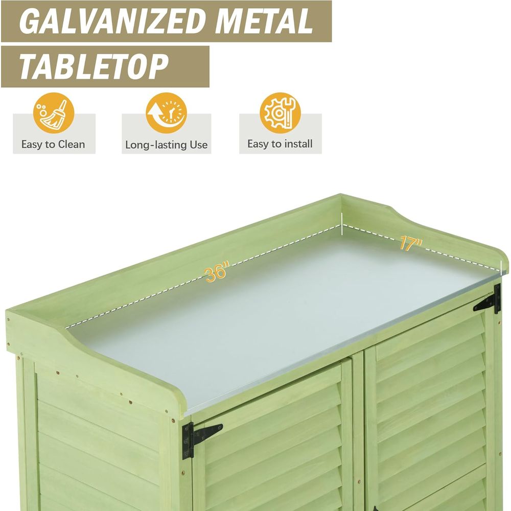 Outdoor Potting Bench with Met - đánh giá và giá Woodworking Workbench