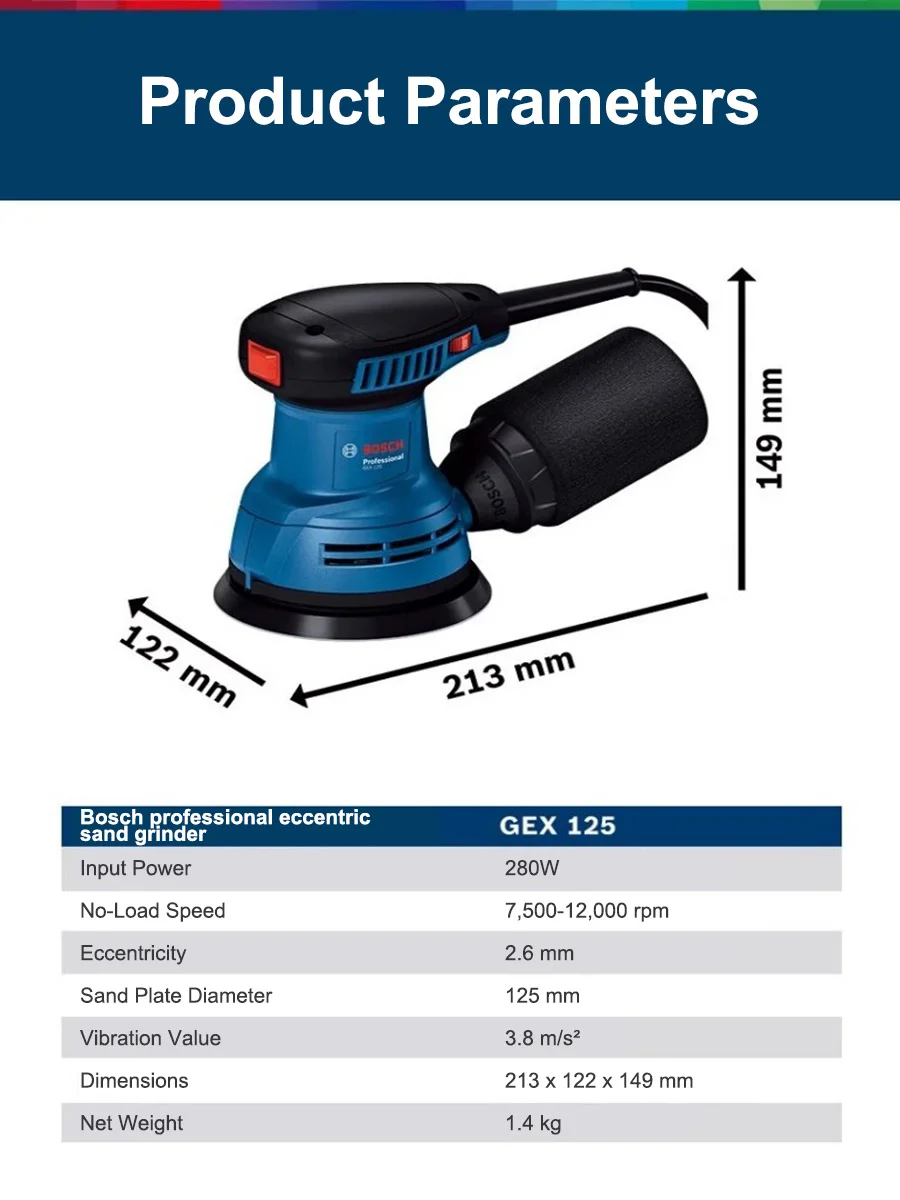 Bosch GEX125 280W Multifunctio - đánh giá và giá Woodworking Machine