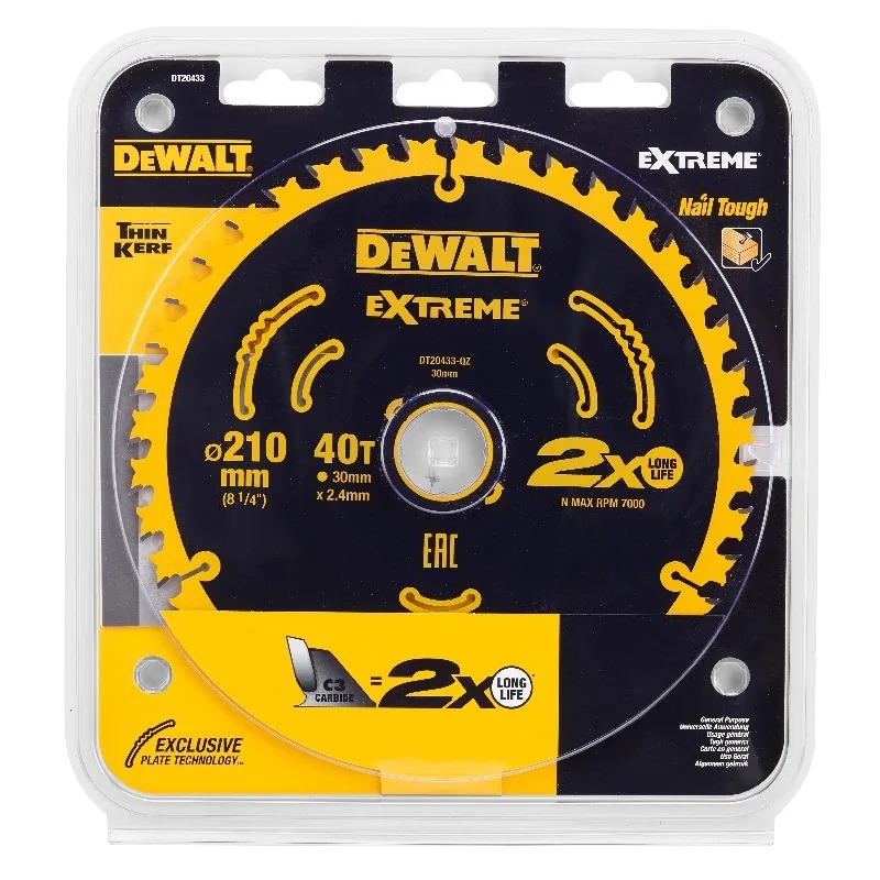 DEWALT DT20433 Extreme 210mm 4 - đánh giá và giá Woodworking Kerf