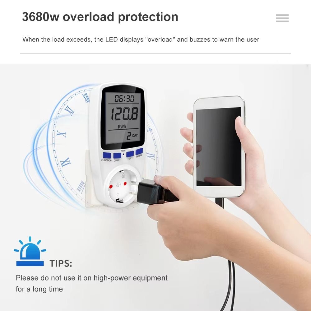 220V 110V Digital LCD Wattmete - đánh giá và giá Woodworking Uk