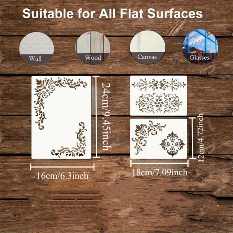 6Pcs Floral Corner Stencils fo - đánh giá và giá Woodworking Diy Projects