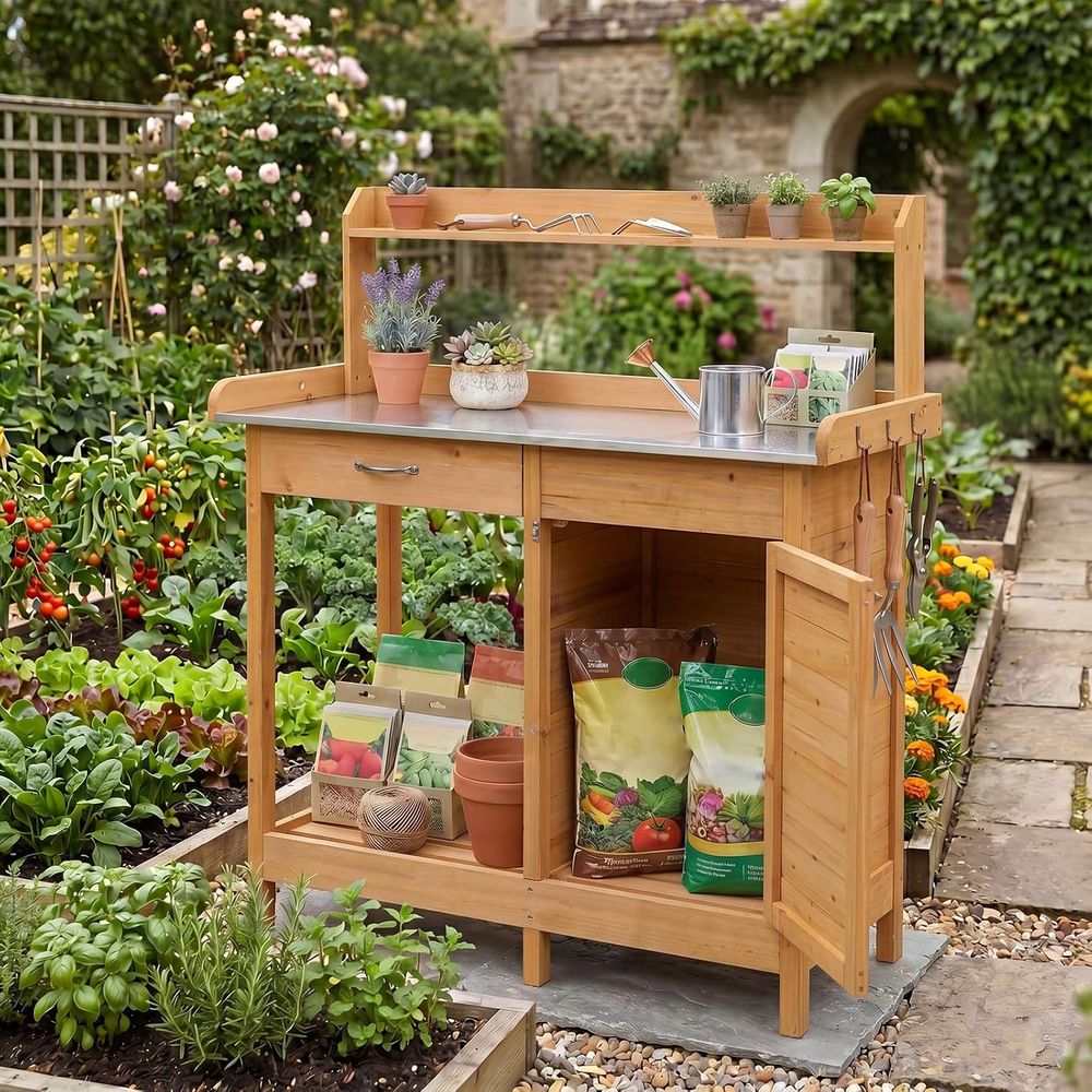 Outdoor Potting Bench Table Wo - đánh giá và giá Woodworking Workbench